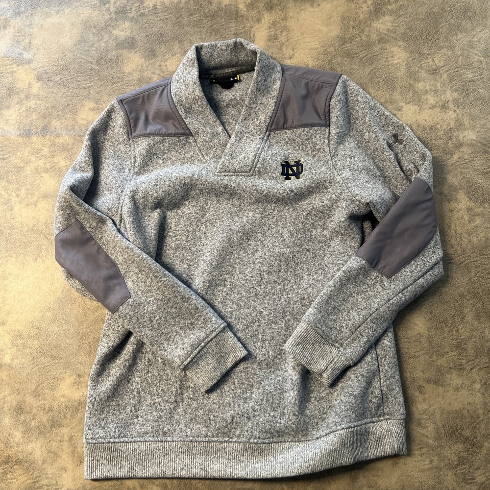 Under Armour Notre Dame Jacket Women's L Gray Fleece Hybrid Sweatshirt